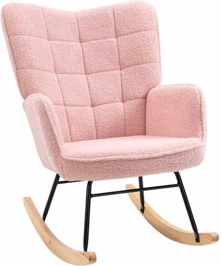 Silla mecedora HOMCOM de estilo moderno con reposabrazos y estructura mixta en color rosa, An/P/Al: 71 x 47 x 98 cm (o dimensiones correspondientes según el esquema de la estructura)

Nota: Basado en los datos proporcionados (71.0, 98.0, 101.0 y 47.0), la