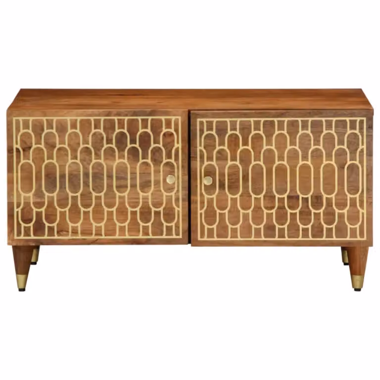 Mesa de centro Maison Exclusive de madera de mango marrón An/P/Al: 80 x 50 x 40 cm
