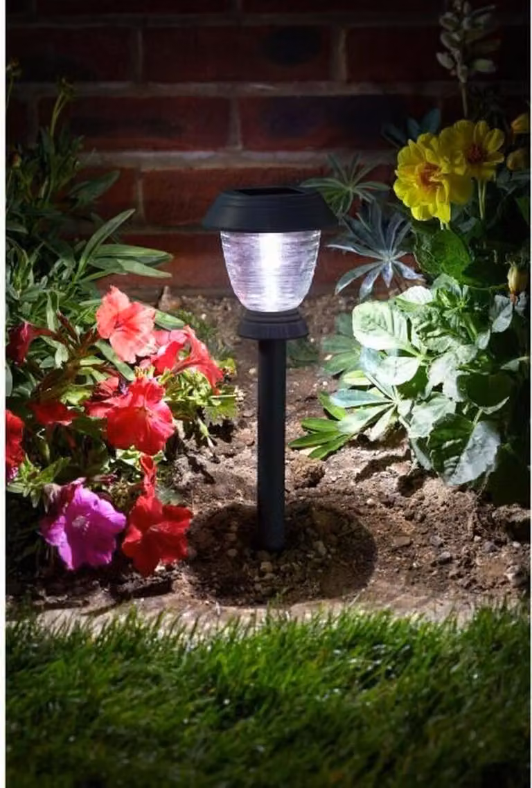 Pack de 4 balizas solares inteligentes Smart Garden Triton 365 para jardín, color negro, 10 lúmenes, Altura: 41,5 cm