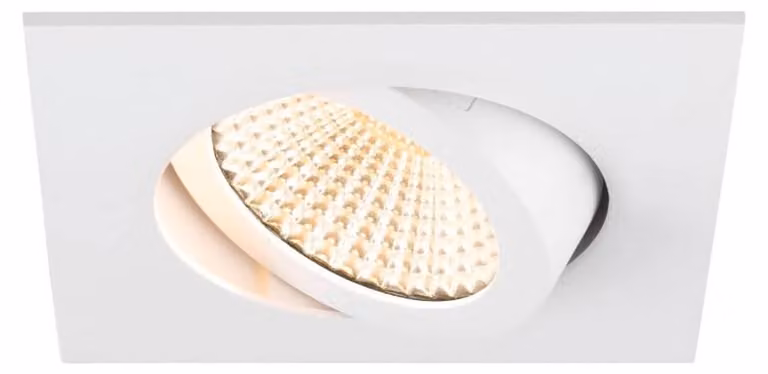 Lámpara empotrable LED SLV de forma cuadrada en color blanco con temperatura de color regulable de 1800-3000K y ángulo de haz de 60 grados