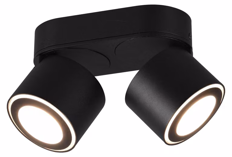 Foco LED empotrable o de superficie TRIO Taurus en color negro, ajustable y con bombillas incluidas para iluminación de acento en salón, dormitorio o pasillo