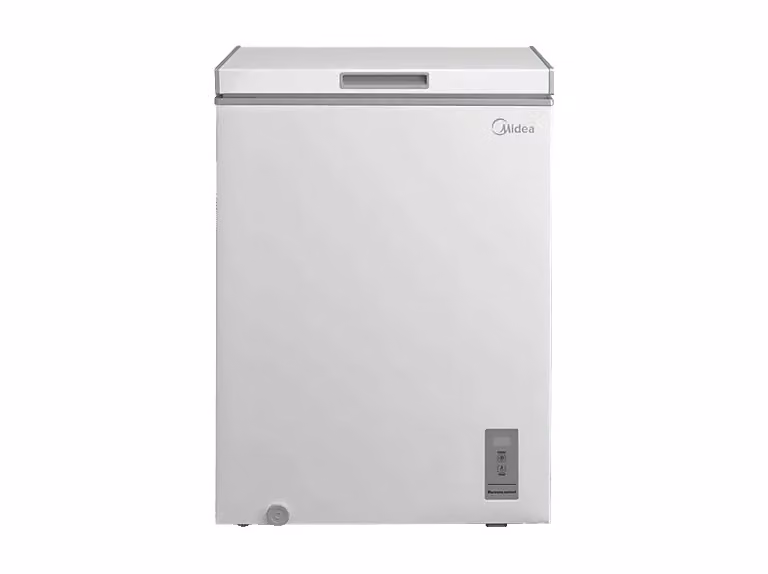 Congelador horizontal Midea MDRC211FZE01 de 143 l, color blanco, con tecnología de super congelación y compresor de alta eficiencia, Altura: 85 cm