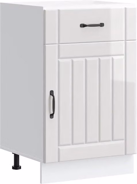 Armario de cocina Helloshop26 Lucca blanco brillante, estilo moderno, An/P/Al: 50 x 46 x 81,5 cm