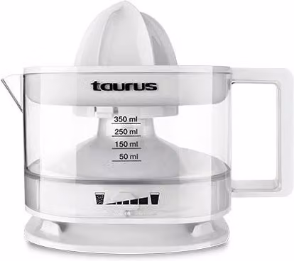 Exprimidor eléctrico de cítricos Taurus TC 350 de 25W en color blanco con capacidad de 0,35 l
