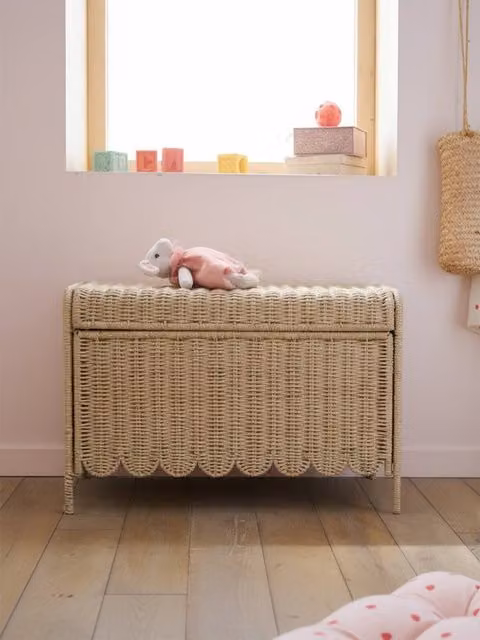 Baúl de almacenaje plegable Feston de Vertbaudet en color beige