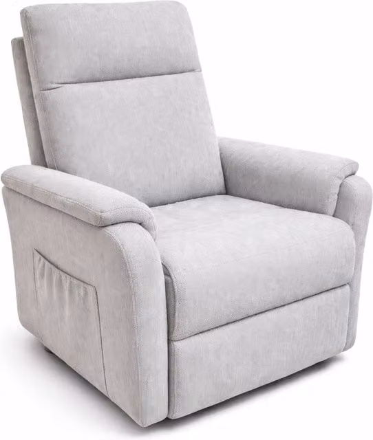 Sillón relax eléctrico Delta de Home Heavenly con función elevador de personas, tapizado en tela gris claro, An/P/Al: 75 x 45 x 101 cm