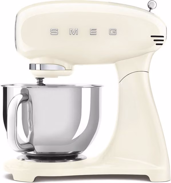 Robot de cocina Smeg en color beige, blanco y acero inoxidable