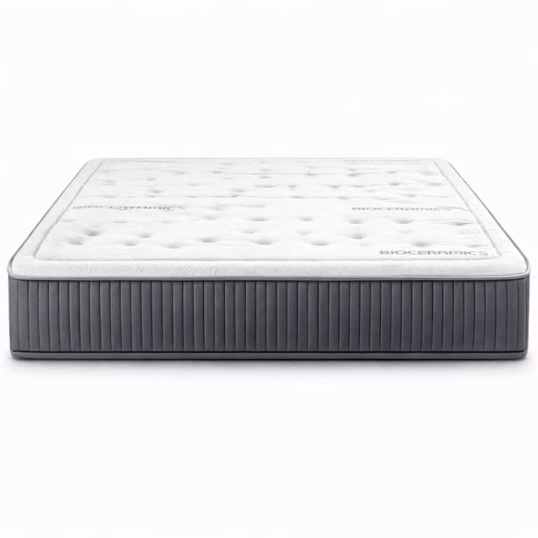 Colchón de muelles ensacados Bezen Mattress and Health de color gris, firmeza H4, con tecnología antibacterial y viscoelástica, An/P/Al: 180 x 200 x 30 cm