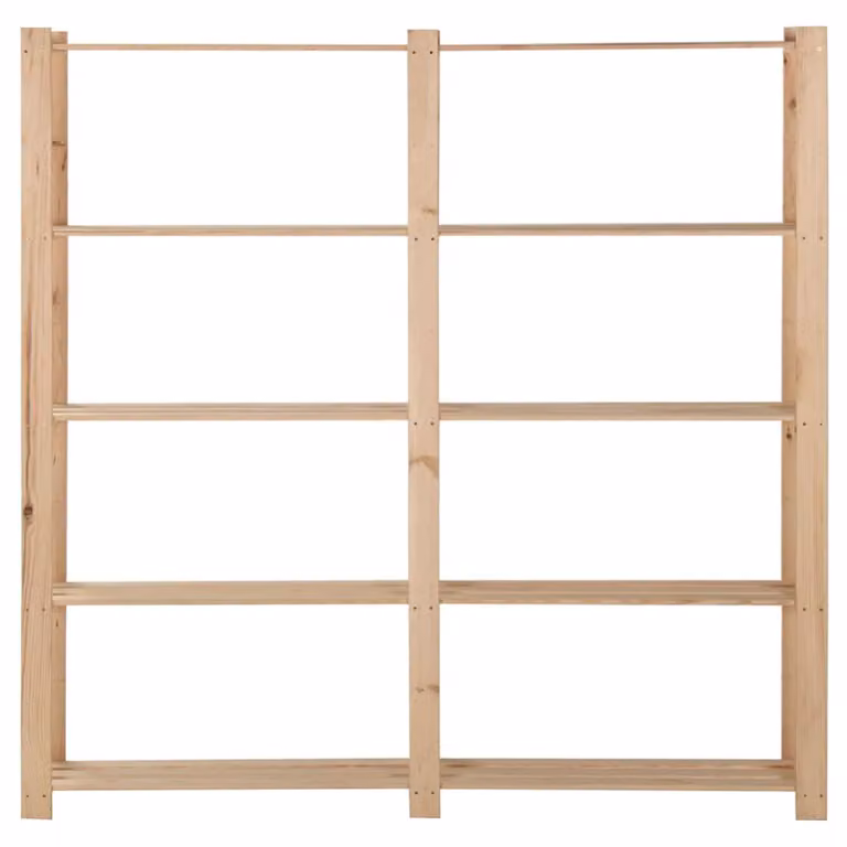 Estantería de 5 niveles vidaXL de madera de pino maciza en color marrón, An/P/Al: 170 x 28,5 x 170 cm
