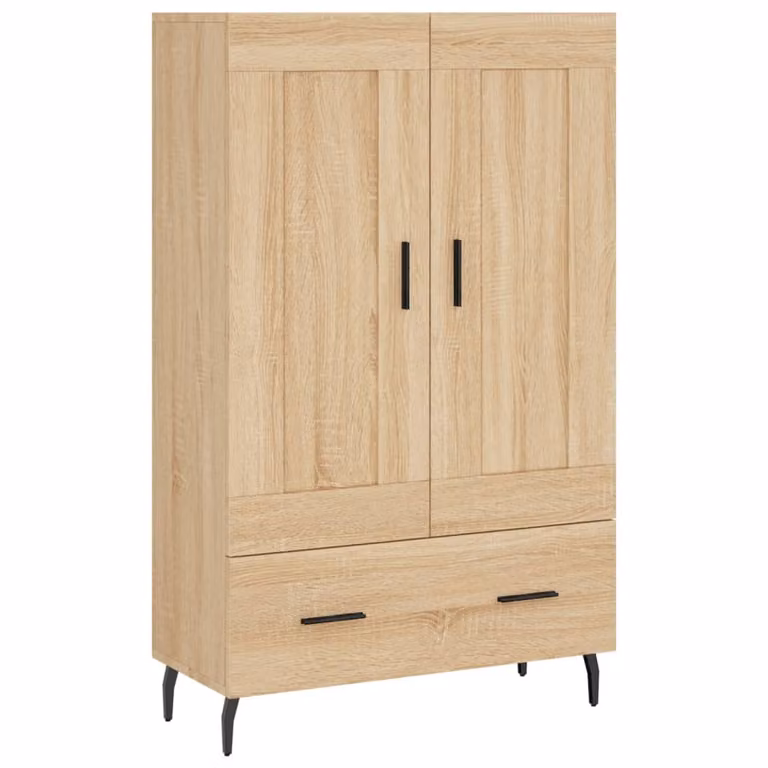 Aparador alto vidaXL de madera de ingeniería en roble Sonoma, color beige, An/P/Al: 69,5 x 31 x 115 cm