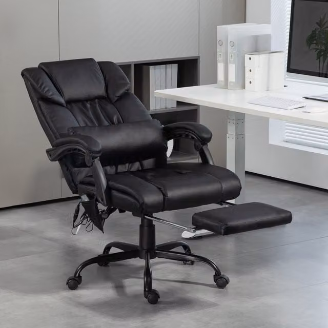 Silla de oficina ejecutiva Vinsetto en color negro con reposacabezas, An/P/Al: 66 x 75 x 122 cm