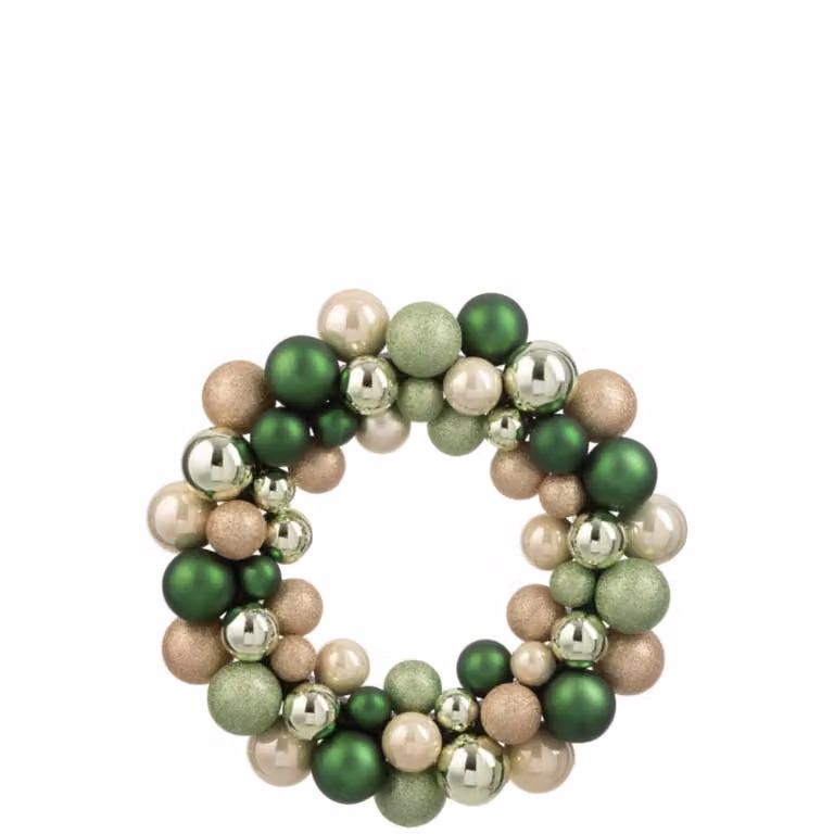 Guirnalda de bolas redondas de plástico J-line color verde para Navidad de 35 cm