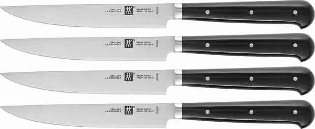 Juego de 4 cuchillos chuleteros Twin de Zwilling en acero inoxidable y color negro