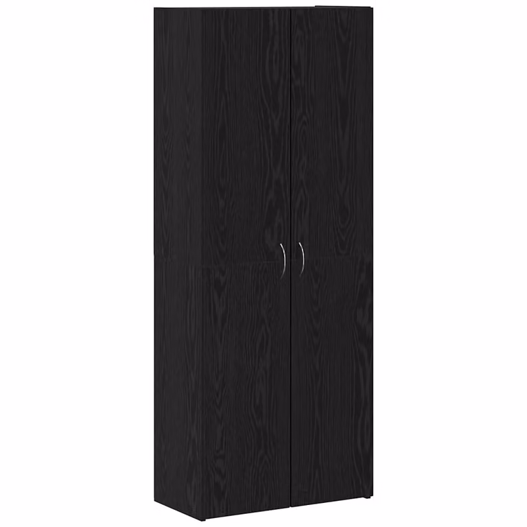 Armario de oficina vidaXL moderno en roble y negro con puertas batientes, An/P/Al: 60 x 32 x 152,5 cm