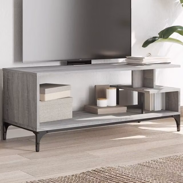 Mueble de TV industrial Maison Exclusive en madera de roble y acero gris An/P/Al: 102 x 40 x 41 cm