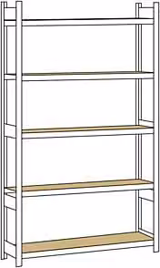 Estantería de gran capacidad CERTEO con estantes regulables en color blanco y plata, An/P/Al: 150 x 40 x 300 cm