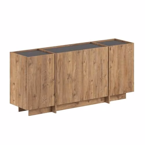 Aparador moderno de madera de pino y MDF Habitat et Jardin en color antracita y marrón, An/P/Al: 180 x 45 x 80 cm