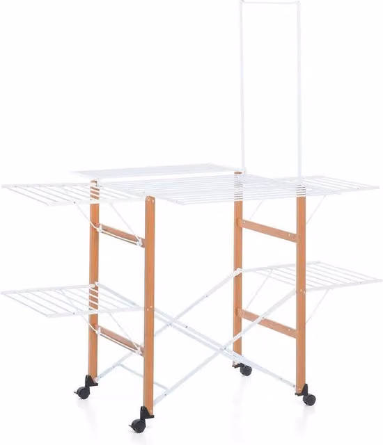 Tendedero de suelo plegable con ruedas Supergulliver de Foppapedretti en colores negro, blanco y marrón