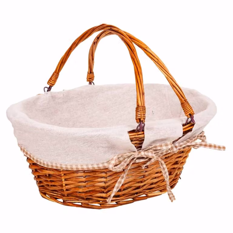 Cesta de picnic Alexandra de House Living en mimbre y madera de sauce color marrón y beige con asas, An/P/Al: 40 x 32 x 17 cm
