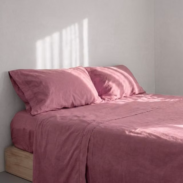 Sábana Basic de color rosa para cama de 135/140 cm, An/P: 210 x 270 cm