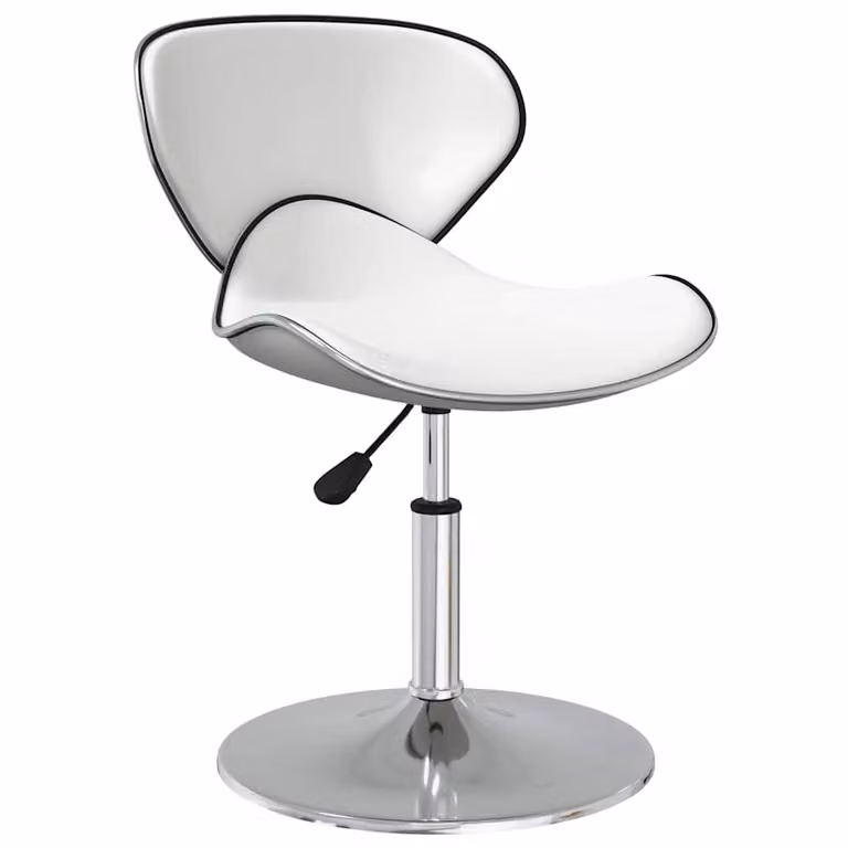 Set de 4 sillas de comedor modernas vidaXL en cuero sintético blanco con giro de 360 grados y altura ajustable