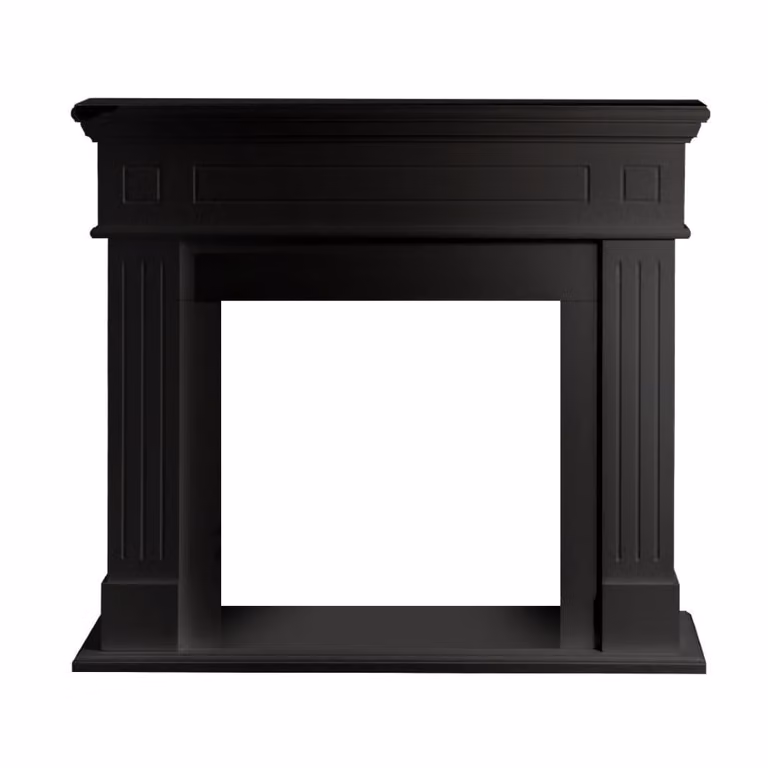 Marco de chimenea Divina Fire de madera en color negro, An/P/Al: 110 x 36 x 100 cm