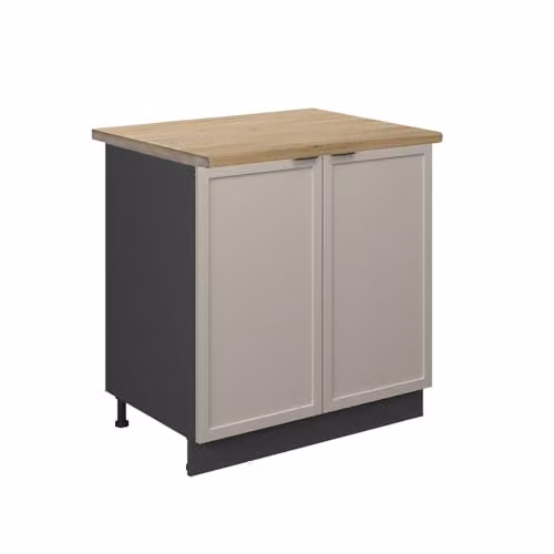 Armario bajo para fregadero Vicco Fame-Line Gris y Beige con puertas de cierre suave