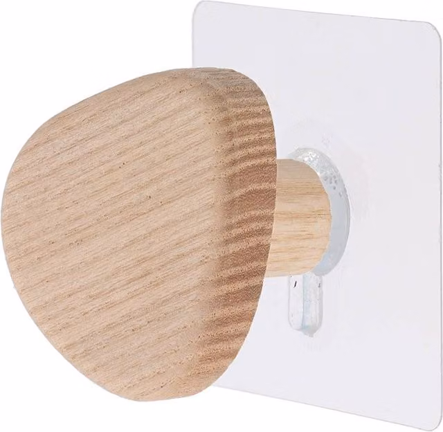Perchero Tendance para adultos en color beige y blanco con acabado de madera natural y ganchos distribuidos para pasillos