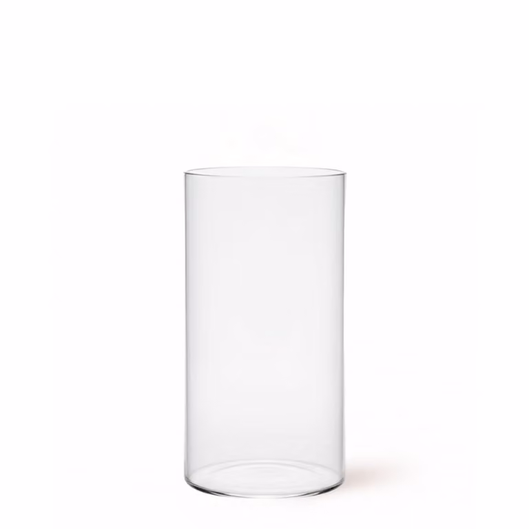 Portavelas decorativo de vidrio transparente Sia Deco de estilo minimalista para mesa con altura: 16 cm