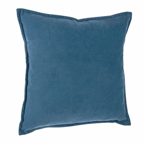 Cojín cuadrado Atmosphera Lilou de algodón azul con funda extraíble, 45 x 45 cm