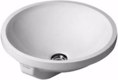 Lavabo empotrado Duravit Architec de cerámica blanca con rebosadero y forma redonda, An/P/Al: 40 x 40 x 17,5 cm