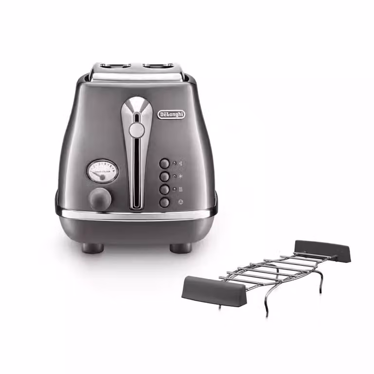 Tostadora De'Longhi Icona Metallics CTOT2103.GY en color gris con acabado metálico