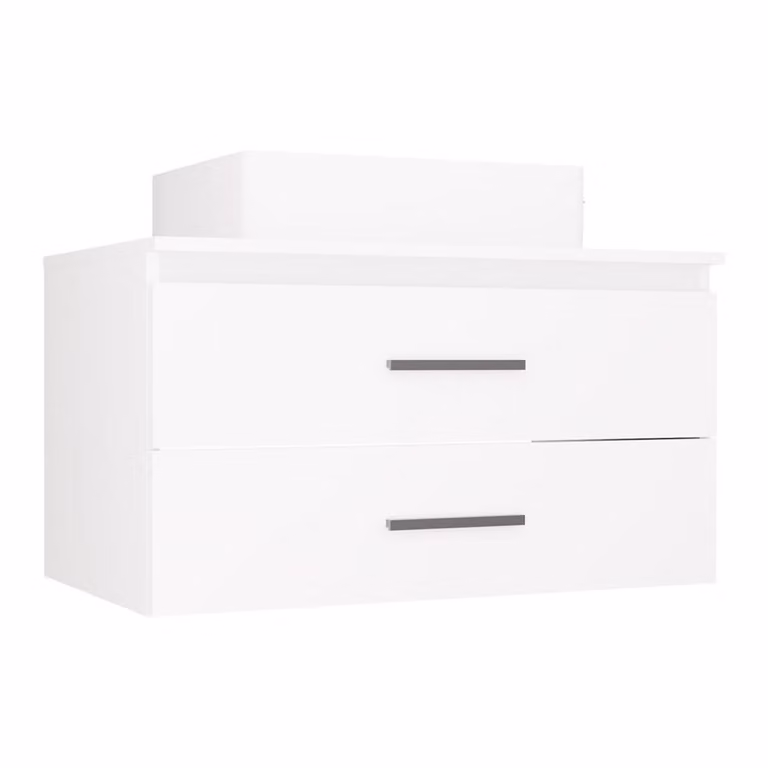 Mueble de baño suspendido blanco modelo NEL 80 con lavabo y 2 cajones An/P/Al: 80 x 50 x 58,5 cm