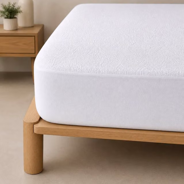Protector de colchón impermeable de rizo de algodón blanco Donegal Collections para cama de 80 cm