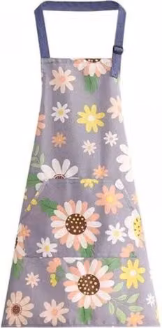 Delantal de cocina ajustable MIMIY de algodón para adultos en gris y multicolor