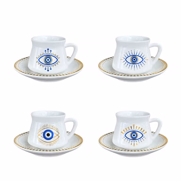Set de servicio de café Aulica de cerámica en azul y blanco para adultos