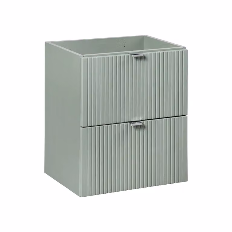 Mueble de baño suspendido AC-Déco en color verde mate con puertas y cajones, An: 50 cm, Al: 39 cm, P: 57 cm