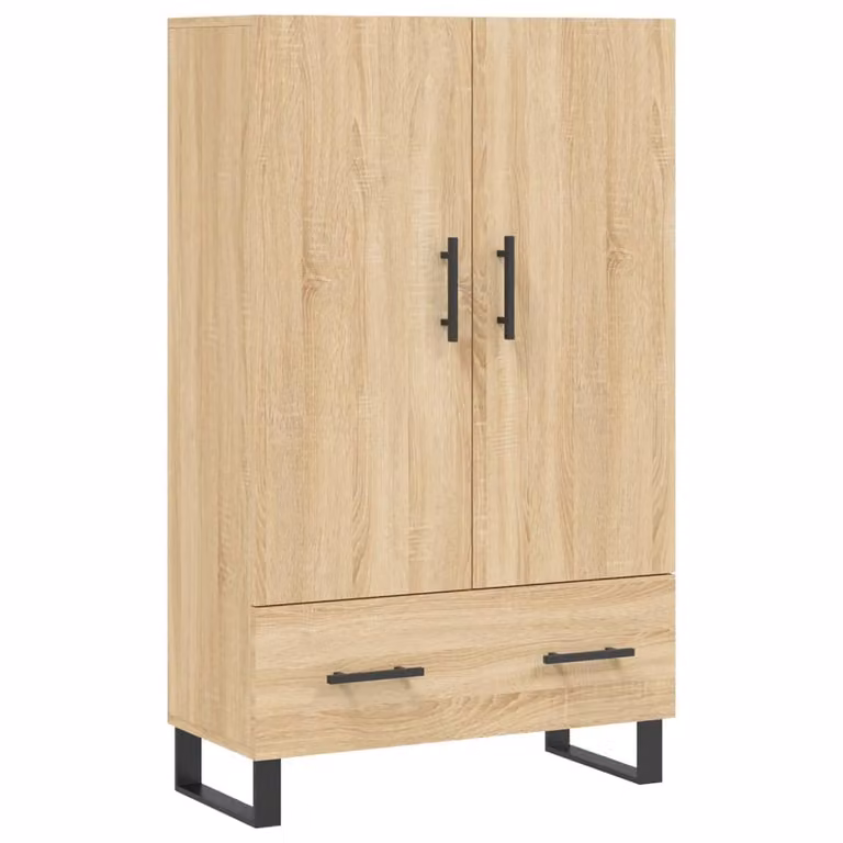 Aparador alto vidaXL de madera de ingeniería en color roble Sonoma, An: 69,5 cm, P: 31 cm, Al: 115 cm