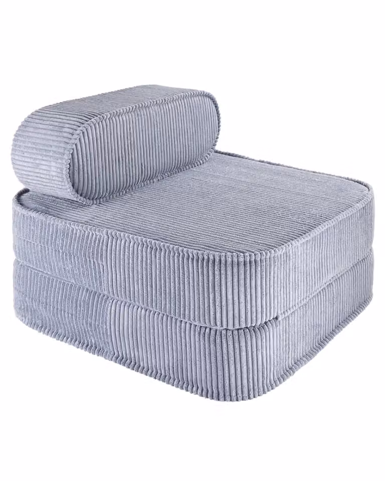 Sillón cama Wigiwama de pana azul con relleno de espuma An/P/Al: 65 x 65 x 65 cm