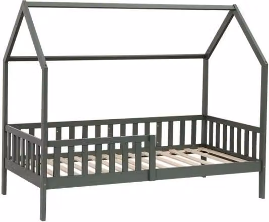 Cama cabaña infantil Marceau de madera de pino en color verde, An/P/Al: 90 x 190 x 197 cm