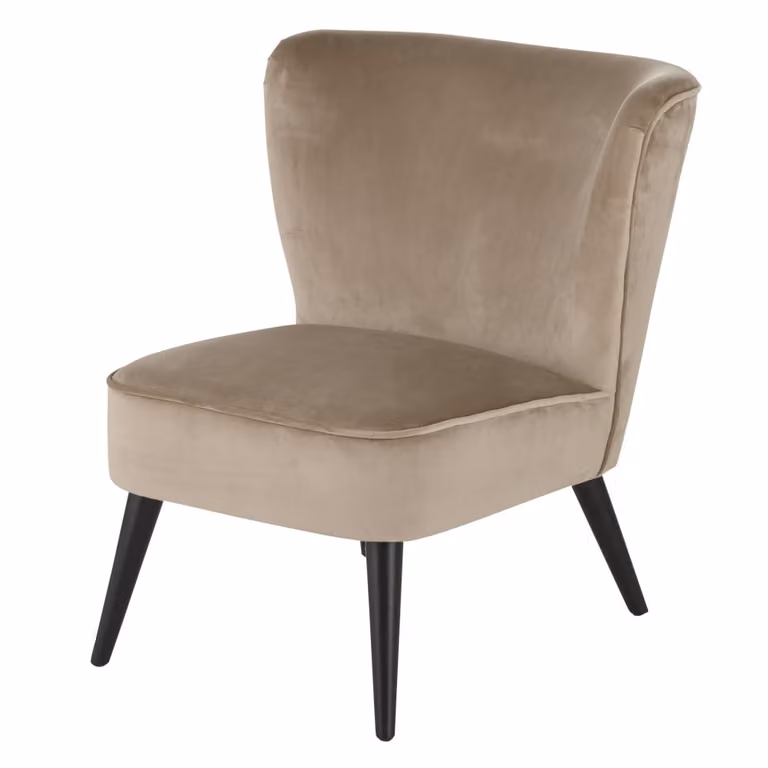Sillón vintage de terciopelo beige con reposabrazos de Maisons du Monde