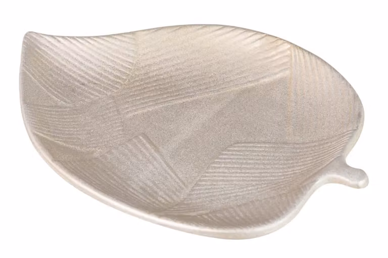 Centro de mesa tipo bowl Adda Home de cerámica en colores beige y gold, An/P/Al: 36 x 24 x 4 cm