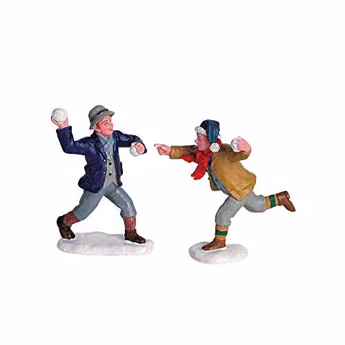 Juego de decoración navideña Lemax de 2 piezas multicolor con efecto de nieve
