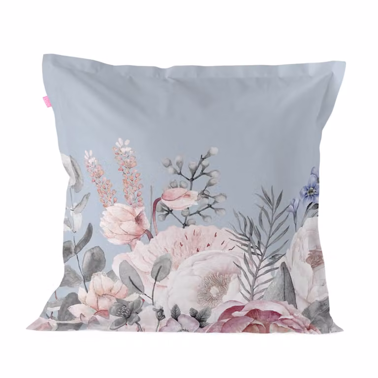 Funda de almohada floral Happy Friday de algodón multicolor de 80 x 80 cm