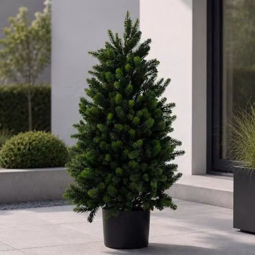 Árbol de Navidad artificial Mendler en color verde y negro de 90 cm para decoración de mesa