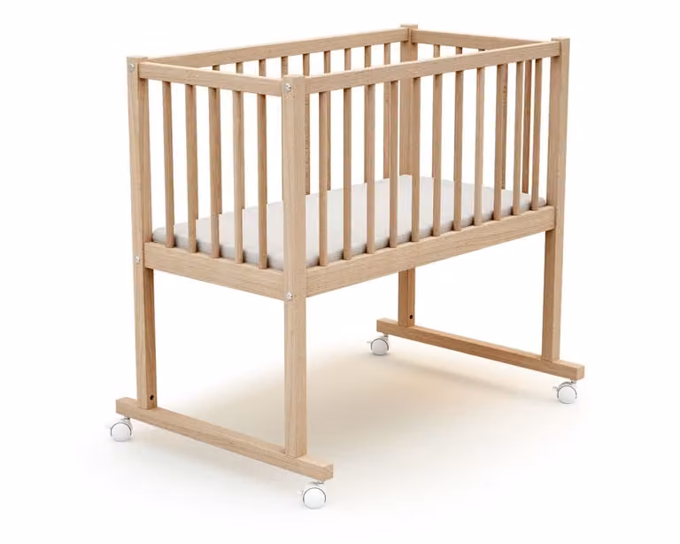 Cuna para bebé de madera de haya maciza en acabado natural estilo escandinavo An/P/Al: 80 x 40 x 58.5 cm