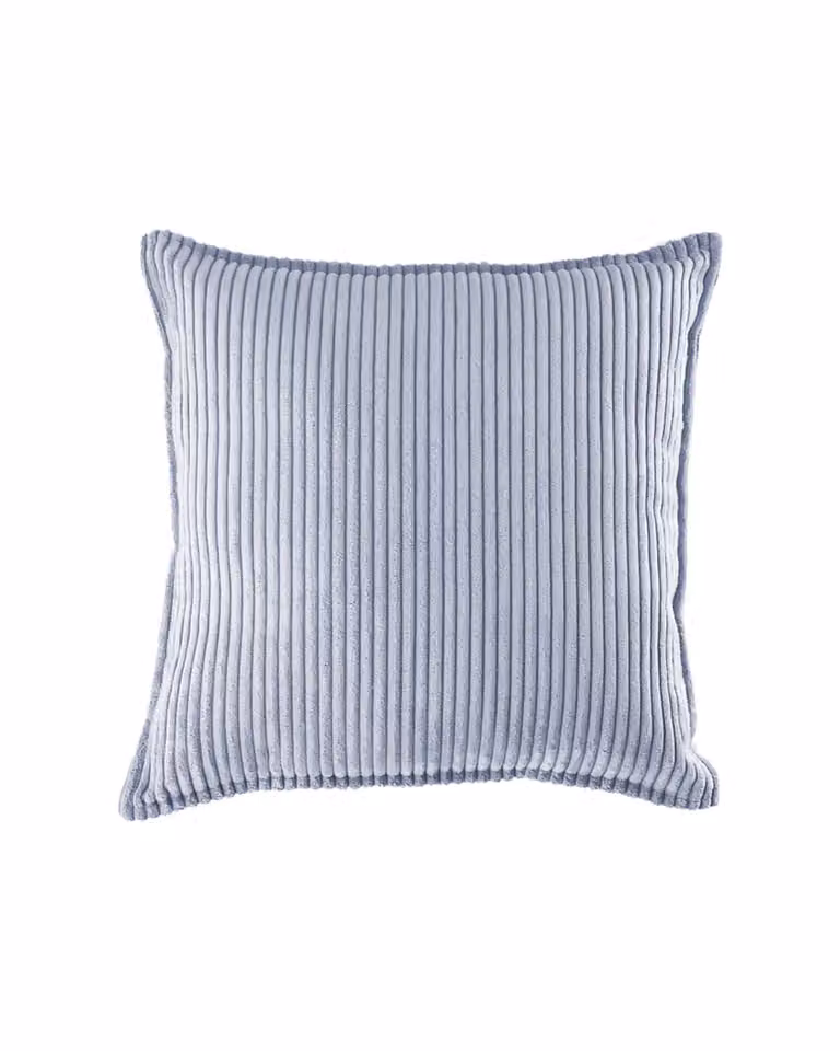 Cojín cuadrado de pana de poliéster Wigiwama en color azul, An/An/Al: 45 x 45 x 16 cm