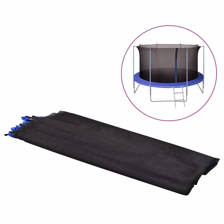 Red de seguridad negra para cama elástica redonda vidaXL de 3,96 m