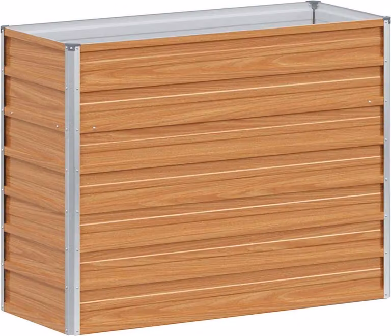 Arriate elevado Syfax de acero galvanizado y metal corten en color marrón, An/P/Al: 100 x 40 x 77 cm