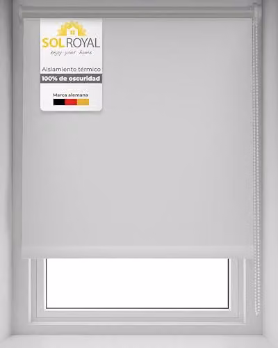 Thermorrollo Sol Royal SolReflect T42 con oscurecimiento y aislamiento térmico, An/P/Al: 80 x 220 cm, blanco y plata